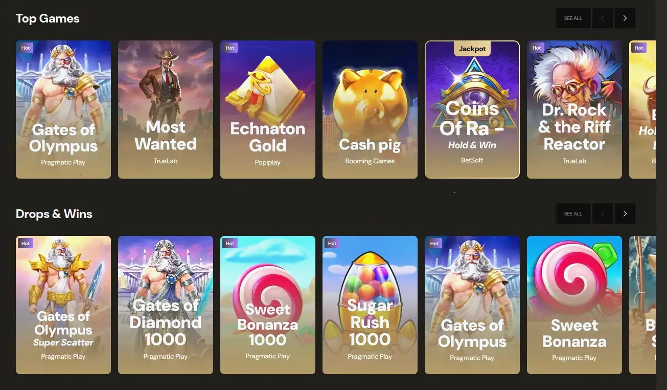 Kingbilly Casino Spielübersicht